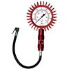 MES Manometro made in italy verifica pressione gomme pneumatici professionale (Diametro quadrante 100mm ROSSO)