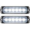 YOJZMA Kit da 2 Luci Strobe LED Emergenza, 6 LED Bianchi a Montaggio a Superficie, Luci Lampeggianti per Avviso di Pericolo, Compatibili con 12V-24V per Veicoli da Costruzione, Camion, Fuoristrada