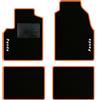 QUEMAR Tappetini Auto per Panda II 2003-2011, Bordo Arancio, 2 Ricami | Kit Tappeti Moquette e Gomma su Misura / Set 2 Anteriori + 2 Posteriori / Ricami e Colori Personalizzati / Antiscivolo