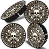 SkinoEu® 4 x 60mm Coprimozzi Coprimozzo Universale Copricerchi Tappi per Ruote Tappi di Cerchioni Tappi di Copertura Senza Logo Cranio Skull C 71