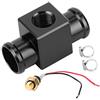 ANKROYU Adattatore Tubo Radiatore, Termostato in Alluminio CNC, Interruttore Temperatura Acqua, Sensore Temperatura Ventola Radiatore, Sensore Temperatura Acqua Per Moto ATV Fuoristrada(Nero)