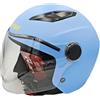 Generico Casco Scooter Moto Ragazzo Bambino Bambina Protettivo ECE 22 06 Fluo Opaco (Azzurro Opaco, M)