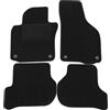 J&J AUTOMOTIVE Tappetini in Tessuto per Volkswagen Golf 6 2009-2012, Set da 4 Pezzi Anteriori e Posteriori, di Velluto su Misura, Antiscivolo, Colore Nero