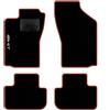 QUEMAR Tappetini Auto per Alfa Romeo GT, Bordo Rosso, 1 Ricamo | 2003-2010 / Kit Tappeti Moquette e Gomma su Misura / Set 2 Anteriori + 2 Posteriori / Ricami e Colori Personalizzati