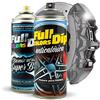 FullColors Kit di vernice spray super brillante per pinza freno, 400 ml (1 vernice spray + 1 vernice brillante spray), facile applicazione, finitura professionale (11 colori a scelta) (Nero Metallizzato)