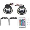 Kuuleyn Fendinebbia per auto Angel Eye, 1 paio per auto 30W RGB LED Fendinebbia COB Angel Eye Halo Ring Lampada super luminosa con telecomando RGB colorato(3.0)