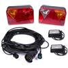 UNITRAILER Set Fanali Posteriori Dobplast DPT35 6 Funzioni e Luci Ingombro LED Anteriori con Cablaggio Elettrico Mantes 7 Metri Spina 13 Pin 12V 24V per Rimorchio Carrello Bisarca