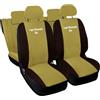 Susy Shop Coprisedili Auto Compatibili Per Musa, Set Copri-sedile Anteriori e Posteriori Con Logo Ricamato Compatibili Airbag, Made in Italy (Beige/Marrone)