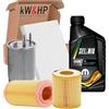 kW&HP KIT TAGLIANDO 4 FILTRI CON OLIO MOTORE ORIGINALE 5LT LITRI 5W40 COMPATIBILE CON ALFA 159 1.9 JTDM