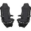 Generic Set Coprisedili Vestibilità Per Camion Stralis HI-Way Nero Eco Pelle 1+1 Per Camion Coprisedili Coprisedili