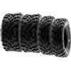 SunF A010 25x8-12 & 25x10-12 ATV UTV Quad Pneumatici fuoristrada 6PR TL 70J E4 Mark battistrada direzionali e nodosi, set di 4 pezzi
