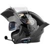 EBAYIN Casco Da Moto Modulare Con Bluetooth Integrato Certificato ECE, Ampio Angolo E Campo Visivo, Design Integrale Flip-up Con Doppi Altoparlanti Stereo E Microfono Integrati(M,L=(59~60cm))