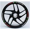 DualColorStampe Adesivi Cerchi Moto 17 Pollici - Kit per 2 Ruote BANDIERA ITALIANA- stickers rims Lucidi Resistenti a Sole e Pioggia - Decorazioni per Cerchioni Moto D0145
