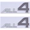 Generic 2 adesivi per badge ALL4, ricambio per logo auto, colore grigio argento
