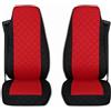 IUSOT TEXMAR, 2 coprisedili per Camion Mercedes - Benz Actros Giga Space MP4, Modelli successivi al 2015, Nero e Rosso