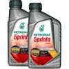Petronas Kit 2X Sprinta Olio Motore Semi Sintetico Moto Scooter 4 Tempi F500 10W-40 1L - 2 Cofezioni da 1 Litro