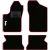 QUEMAR Kit Tappetini Auto per Fiat 600 1998-2010, Bordo Fucsia, 1 Ricamo