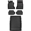 MOTOS Set di tappetini in gomma e tappetini per il bagagliaio per BMW Serie 5 F10 2013-2017 Migliorare il comfort di viaggio con tappetino antiscivolo auto 3D- tappetini per tutte le stagioni auto, pr