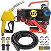 AMUR POMPA TRAVASO GASOLIO POMPA GASOLIO DA 24v POMPA ASPIRAZIONE DIESEL POMPA DIESEL 24V con tubo in gomma da 6m + pistola automatica + prefiltro + tubo + ugelli di connessione + morsetti per batteria