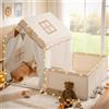 Tenda per Bambini 2-In-1 Con Parco Giochi - Casetta Da Gioco Interna per Bambina