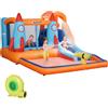 Castello Gonfiabile per Bambini Piscina Con Scivolo E Trampolino, Pompa Elettric