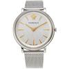 Versace - Orologio Da Polso Da Unisex Al Quarzo Moda Bracciale E Cassa In Acciaio Inox Di Colore Grigio Quadrante Analogico Grigio - VE8100519