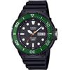 Casio Serie MRW-230H | Nero/Verde | Lunetta girevole | Resistente all'acqua 100M | Indicatore giorno-data | Orologio analogico, nero/verde