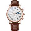 FANMIS Orologio analogico classico, multifunzione, militare, sportivo, da uomo, impermeabile, con cronografo luminoso, cielo stellato, fase lunare, in pelle
