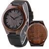 LMWOOD Orologio personalizzato per uomo analogico al quarzo inciso orologio casual in legno personalizzato Groomsmen Watch per lui, Ebano01, Bracciale