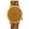 KOMONO Wizard Women's Japanese Quartz Watch with Gold Dial Analogue Display and Leopard Print PU Strap KOM-W1802