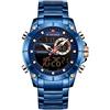 Naviforce Orologio al Quarzo Digitale da Uomo Orologio Analogico di lusso in Acciaio Inossidabile Cronografo Orologio da polso Multifunzione Impermeabile
