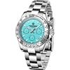 LACZ DENTON Pagani Design Orologio da uomo Cronografo impermeabile Acciaio inossidabile Diver's 100M Sapphire Mirror Band Calendar Watch Mens Ice Blue