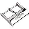 ROUHO 20mm Acciaio Inox Cinturino Orologio Fibbia Ardiglione Robusto Ricambio Orologio Chiusura Accessorio per Breitling-Argento Lucido