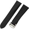 ROUHO Cinghia Vera Pelle Sgancio Rapido, Bracciale Regolabile Orologio per Cartier Tank Solo WSTA0029 WSTA0030-Nero + Argento Fibbia 25mm