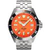 Cestrian Dive Series Tiger quadrante arancione cinturino in acciaio con lunetta in ceramica nera orologio da uomo automatico 300M