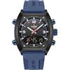 NAVIFORCE Orologio da uomo multifunzionale con doppio display, impermeabile, alla moda, regalo d'affari, orologio da uomo elegante e durevole, Nero e blu, Classico