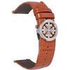 ROUHO Sgancio Rapido Ricambio Cinturino Orologio Vera Pelle Chiusura Deployante Cinturino Orologio per Patek Philippe-Marrone Chiaro 19mm