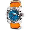 VOSTOK | ARA Dude Amphibian Orologio da polso automatico a carica automatica russo militare subacqueo | WR 200 m | Moda | Business | Orologi Casual Uomo | Modello 710059 Cinturino arancione B