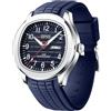 Forrader Orologio da polso da uomo, elegante, in silicone, impermeabile, sportivo, casual, analogico, al quarzo, con data luminosa, Blu, Cinturino