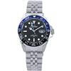 Perseo Orologio Uomo Perseo Trestelle 6790 modello GMT Sub marino acciaio 10 Bar (Lunetta Blu Nera)