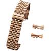 Generic YGUK0J 16/18/20/22mm compatibile con cinturino Jubilee in acciaio inossidabile massiccio compatibile con Rolex 12/13/14/17/19mm sostituzione cinturino piatto con estremità curva(Rose-Gold,13mm)