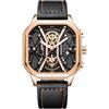 DAXIAOYU Moda Sport Uomini Orologi Da Polso Di Lusso Cronografo Luminoso Impermeabile Automatico Data Orologio Quadrato Quadrante Cinturino In Pelle, Pelle Oro Rosa, Lusso