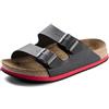 BirkenstockArizona Birko-Flor - Ciabatte unisex adulto, Nero (Noir (black Ls Black/red)), 44