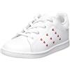 Adidas Stan Smith El, Scarpe Unisex per Bambino, Bianco (Ftwr White Ftwr White Lush Red), 24 EU
