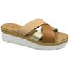 VIRGO FIRENZE Sandali Donna a Fasce Incrociate in Vera Pelle, Ciabatte Estive con Zeppa Media e Suola Platform, Made in Italy, bianco, 37
