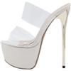 Holibanna Sandali da Donna Tacchi Alto 16cm Oro in Pu e Gomma, Design Semplice e Chic Plateau Stabile, per Appuntamenti e Feste Cocktail