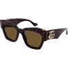 Gucci GG1422S-003-60 - Occhiali da sole femminili - Havana scuro brillante