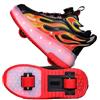Mateju Scarpe con Rotelle Bambina Ragazzo Ragazza Sportive Scarpe da Skateboard, 2 Rotelle LED Luci Rimovibile Skateboard Ginnastica da Pattini Sneakers per Bambino Donna Uomo (Rosso,36)
