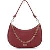 WITTCHEN Borsa elegante | Mini borsa con catena decorativa | Modello a tracolla femminile | Realizzata in ecopelle resistente | Chiusura con cerniera pratica | rosso bordeaux