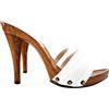Kiara Shoes Zoccolo da Donna Altezza 12 cm Artigianato Made in Italy - KM7101 Bianco (Bianco, Numeric_37)